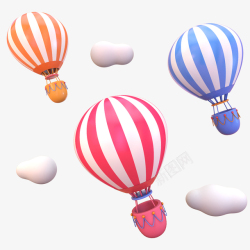 热气球卡通彩色热气球高清图片