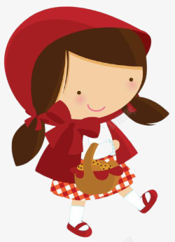 穿红衣服小女孩小红帽高清图片