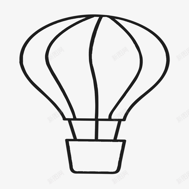 热气球线条稿png_新图网 https://ixintu.com 卡通 热气球 空气球 线条 黑色