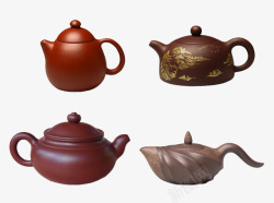 红色陶瓷壶茶壶分层素材高清图片