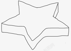 五角星盒子线描素材