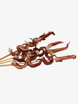 章鱼串烧烤食材素材