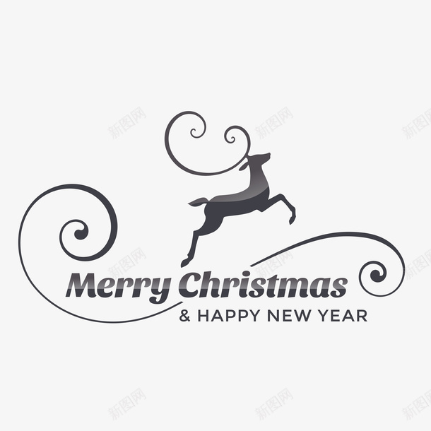 tmas和鹿png免抠素材_新图网 https://ixintu.com Christmas Merry 圣诞 标题 鹿