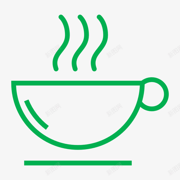 冒热气的咖啡杯png_新图网 https://ixintu.com 咖啡 冒热气 绿色 图标