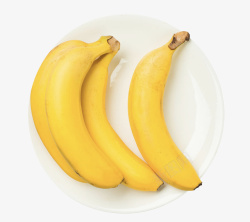 带皮香蕉带盘子的香蕉高清图片