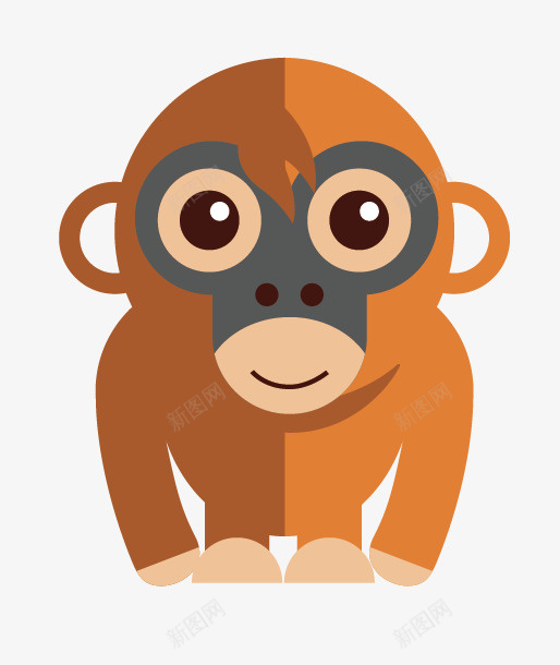 猴子插画矢量图png免抠素材_新图网 https://ixintu.com 猴子 插画 动物 动物卡通
