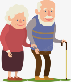 运动老人搀扶散步的老人高清图片