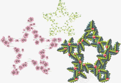 樱花花环各种五角形圣诞五角星高清图片