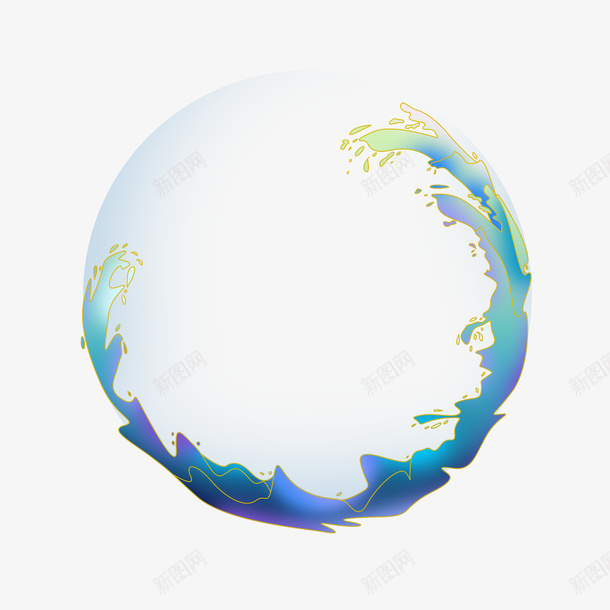 球形创意国潮波浪形边框png免抠素材_新图网 https://ixintu.com 创意气泡 球形边框 国潮 波浪 护盾
