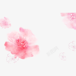 清新桃花粉色樱花花朵桃花樱花手绘高清图片
