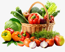 水果篮png蔬菜水果大篮子高清图片