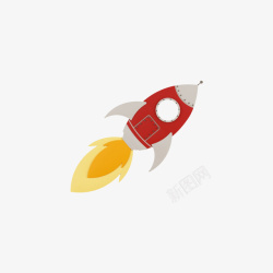 火箭卡通火箭纸红色火箭素材