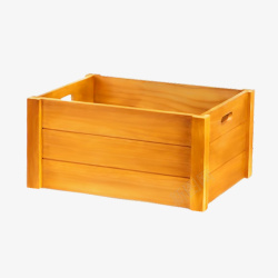 手提式橙色空木箱单个素材