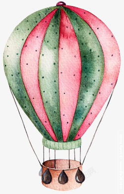 手绘气球树叶装饰元素素材