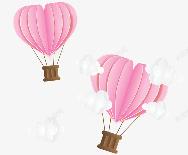 粉色爱心热气球云朵png免抠素材_新图网 https://ixintu.com 粉色爱心 热气球 云朵 520 情人节元素