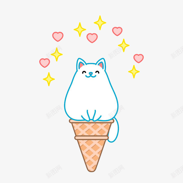 冰激凌甜筒上png免抠素材_新图网 https://ixintu.com 冰激 凌甜筒 卡通 动物