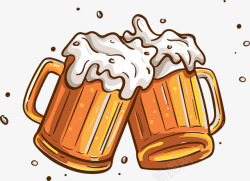 生日庆祝卡通矢量干杯啤酒高清图片