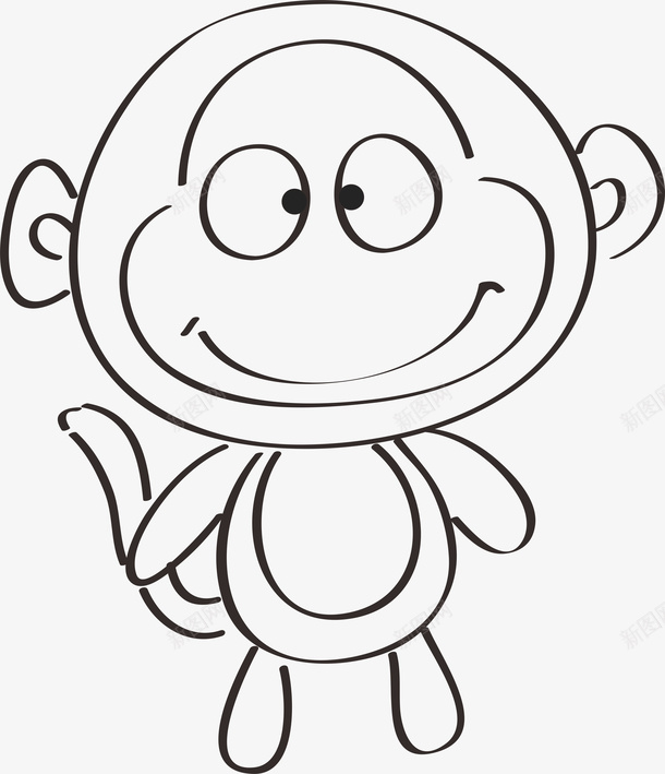 简笔画猴子动漫造型png免抠素材_新图网 https://ixintu.com 猴子 简笔画 动漫 动物