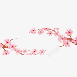 粉色花朵桃花樱花花瓣素材