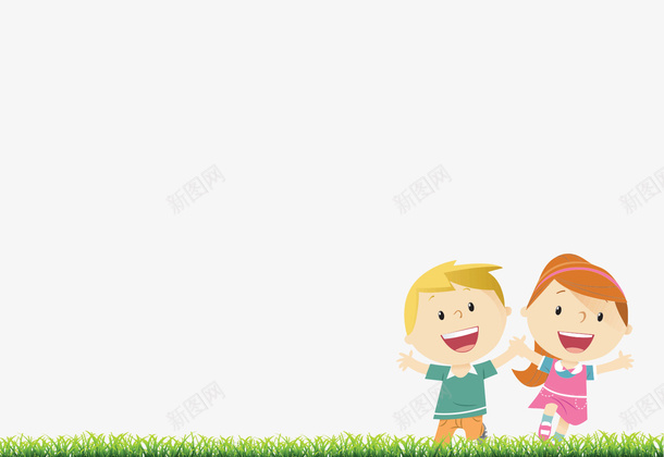 草地上的俩宝png免抠素材_新图网 https://ixintu.com 草地 儿童 宝宝 奔跑 卡通 人物 装饰