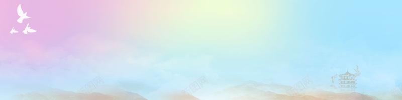黄鹤楼logo天空彩色活动背景背景