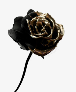 金属玫瑰黑色金属质感玫瑰高清图片