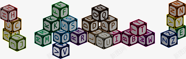 26字母3D彩色效果png免抠素材_新图网 https://ixintu.com 字体元素 字母效果 3D字母 字母彩色效果