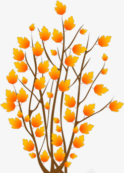 树叶手绘花环高清精美手绘秋天的梧桐树插画素材高清图片