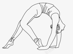 站立式瑜伽瑜伽车轮式动作线条插画高清图片