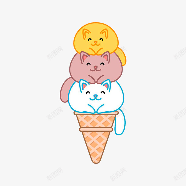 卡通动物冰激凌png免抠素材_新图网 https://ixintu.com 卡通 动物 冰激凌 甜筒