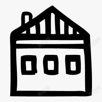 手绘卡通可爱简易的小房子png免抠素材_新图网 https://ixintu.com 卡通 可爱 居民区剪影 手绘 简易