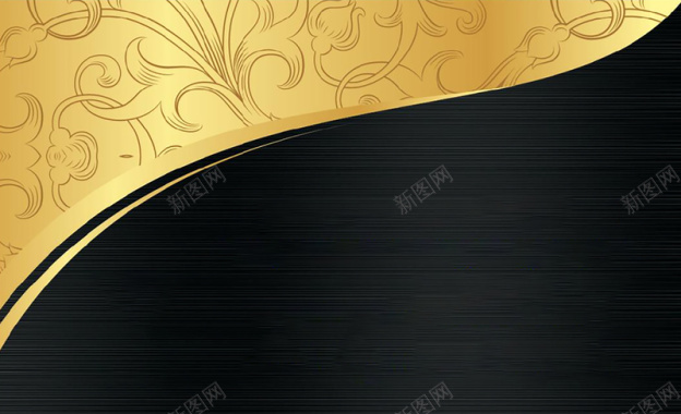 金色花纹背景名片背景