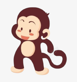 水彩猴子小猴子猴子卡通动物高清图片