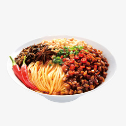 中国特色食物武汉热干面碱水面条干拌面速食高清图片