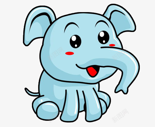 蓝色可爱小象png免抠素材_新图网 https://ixintu.com 蓝色 卡通 可爱 大象