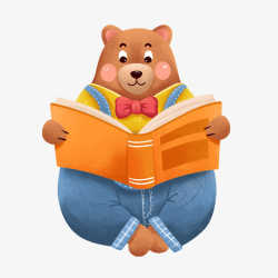 学习看书认真看书的狗熊高清图片