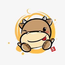 搞笑的卡通工人可爱卡通牛元素高清图片