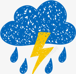 气象背景手绘涂鸦风格气象下雨图标高清图片