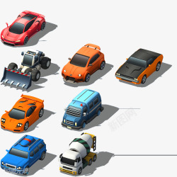 车集合全民飘移 卡通Q版汽车模型贴图 资源合集成套集合微  Element3dscom车高清图片