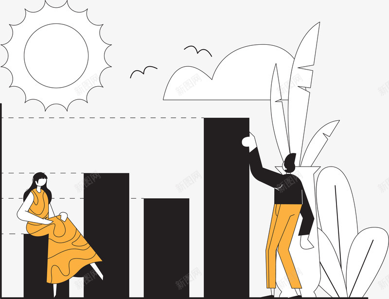 Business Management Illustration插画人物png免抠素材_新图网 https://ixintu.com 插画 人物