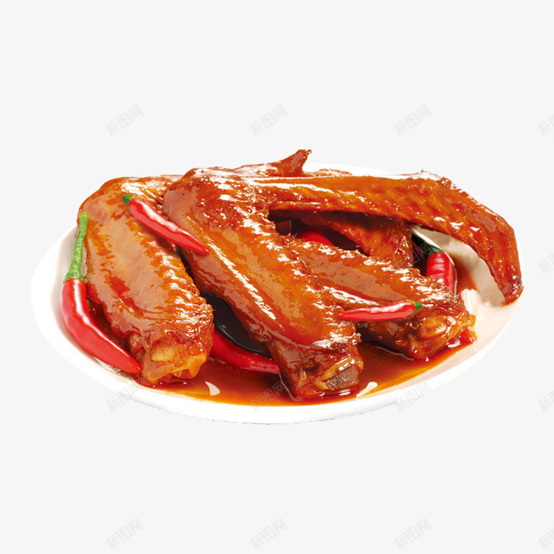 卤鸭翅美食png免抠素材_新图网 https://ixintu.com 卤鸭 美食