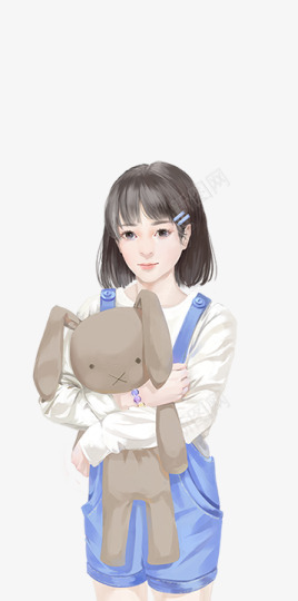 拿布偶的少女免扣人物png免抠素材_新图网 https://ixintu.com 拿布 少女 免扣 人物