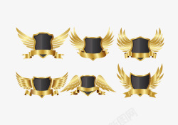 黑金徽章欧式华丽盾牌徽章标志透明图 鹰翅膀 黑金其它高清图片