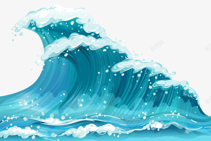 海浪国潮插画png免抠素材_新图网 https://ixintu.com 海浪 国潮 插画