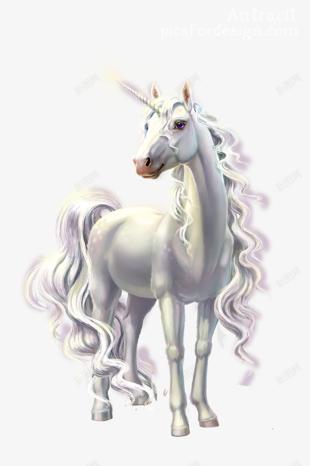 Whiteunicorn4动物png免抠素材_新图网 https://ixintu.com 动物