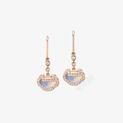 yuQeelin  Yu Yi  YYER0011ARGDMOP  Yu Yi 18K rose gold earrings with diamonds and mother of pearl饰品高清图片