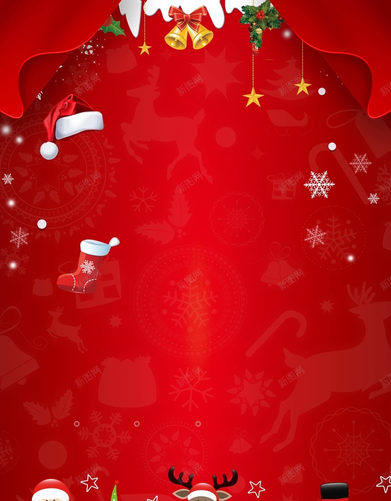 红色大气圣诞节创意海报psd设计背景_新图网 https://ixintu.com 圣诞节 创意 大气 红色 麋鹿 圣诞老人 喜庆 礼物 海报