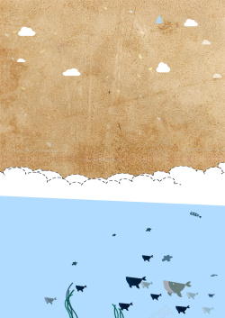 海洋水底卡通白云简约背景素材高清图片