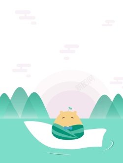 端午节气氛素材卡通端午节海报背景高清图片