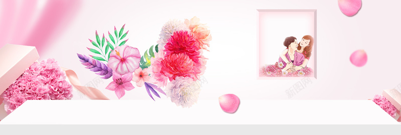 简约化妆品电商粉色海报背景psd设计背景_新图网 https://ixintu.com 化妆品背景 海报背景 清新 简约 粉色 花朵 布帘 球形元素